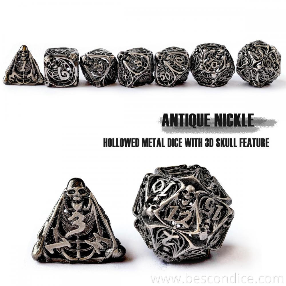 Hollow Metal Dice Rpg Set 3d Skull Feature Hollow Metal Dice Rpg Set 3d Skull Feature